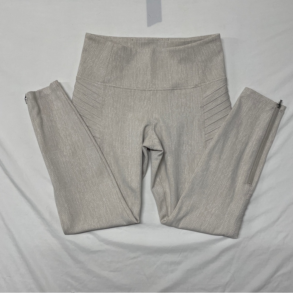 Athleta Delancey Textured Moto Legging in Cream